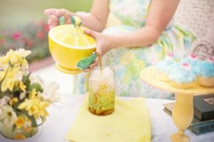 Woman pouring iced tea