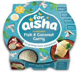 For Aisha halal fish curry tray meal