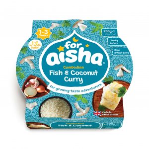 For Aisha Halal Fish and Coconut curry tray meal