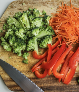 Selection of chopped up vegetables