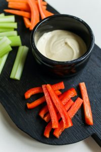 Dip with selection of vegetables